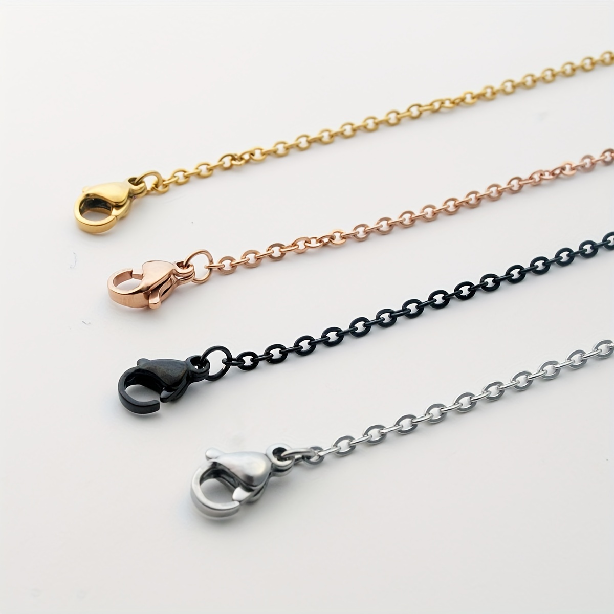 2MM Stainless Steel O Chain Cross Necklace Couple Necklace